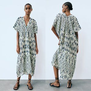 NWT Zara printed ramie tunic dress